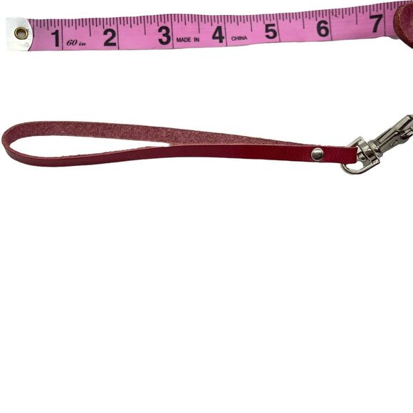 Tropical Cow And Turtle Wristlet Womens Red Leather Unique Funky Retro Strap - Picture 10 of 16